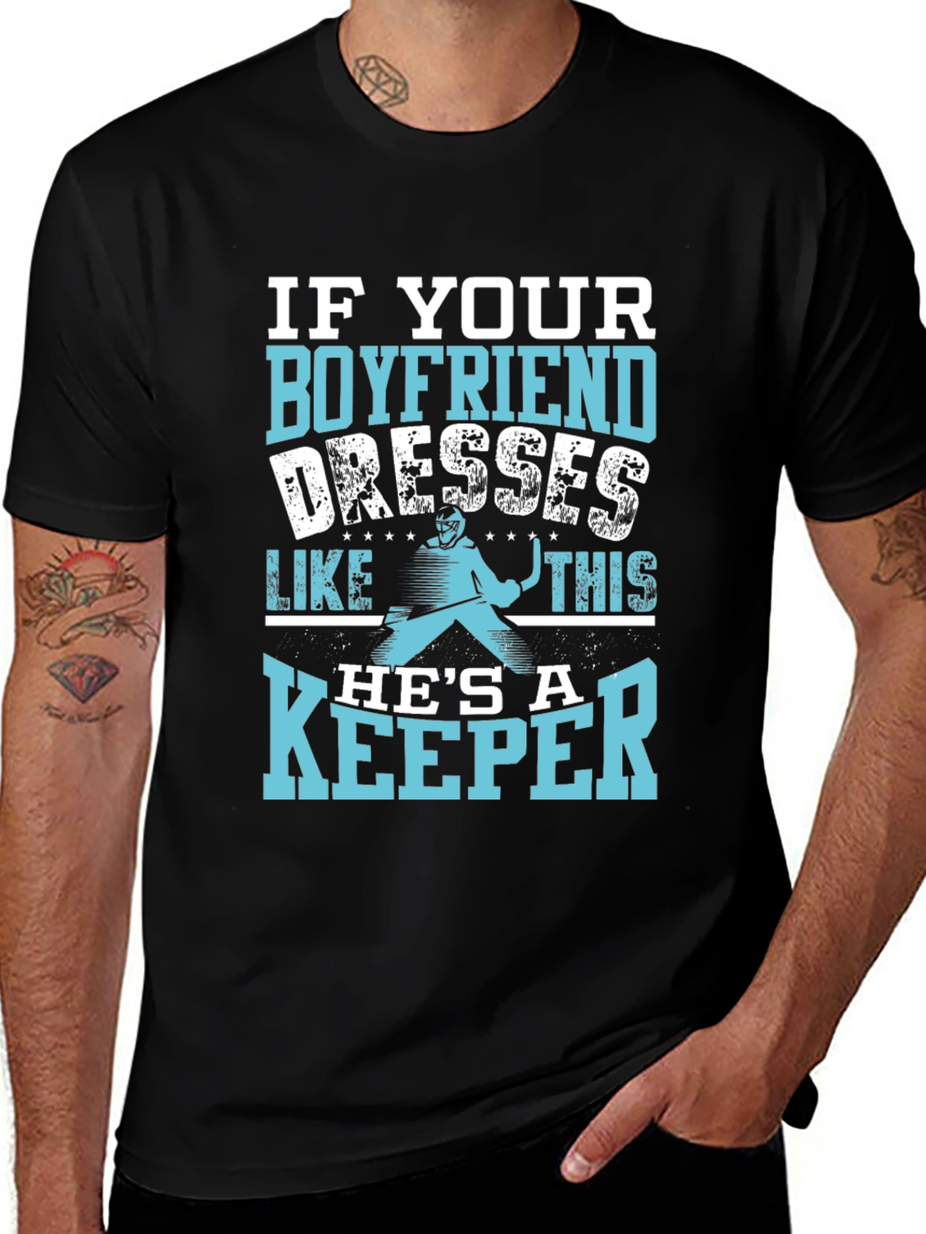 Hockey Goalie Boyfriend T-Shirt - Keeper Apparel