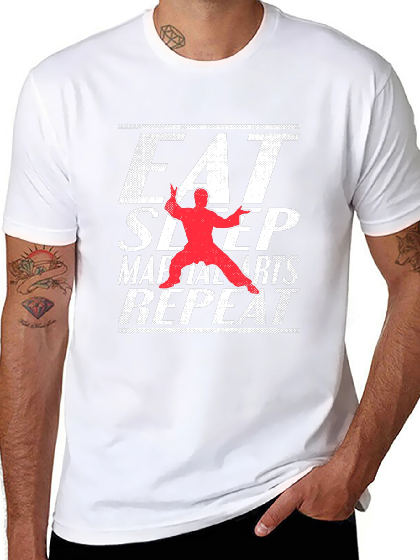 Eat Sleep Martial Arts Repeat Black T-Shirt