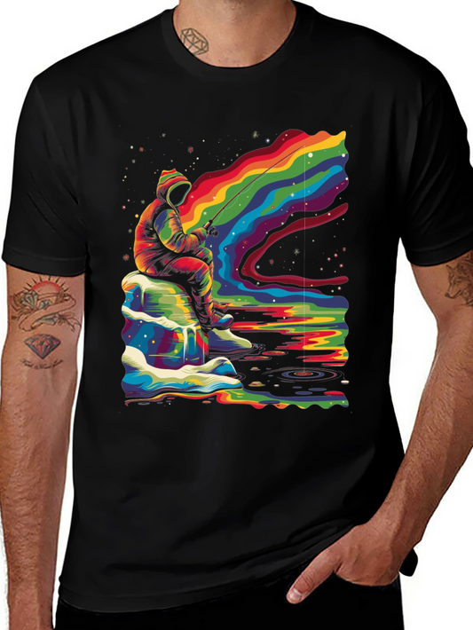 Rainbow Fishing T-Shirt - Colorful Angler Design