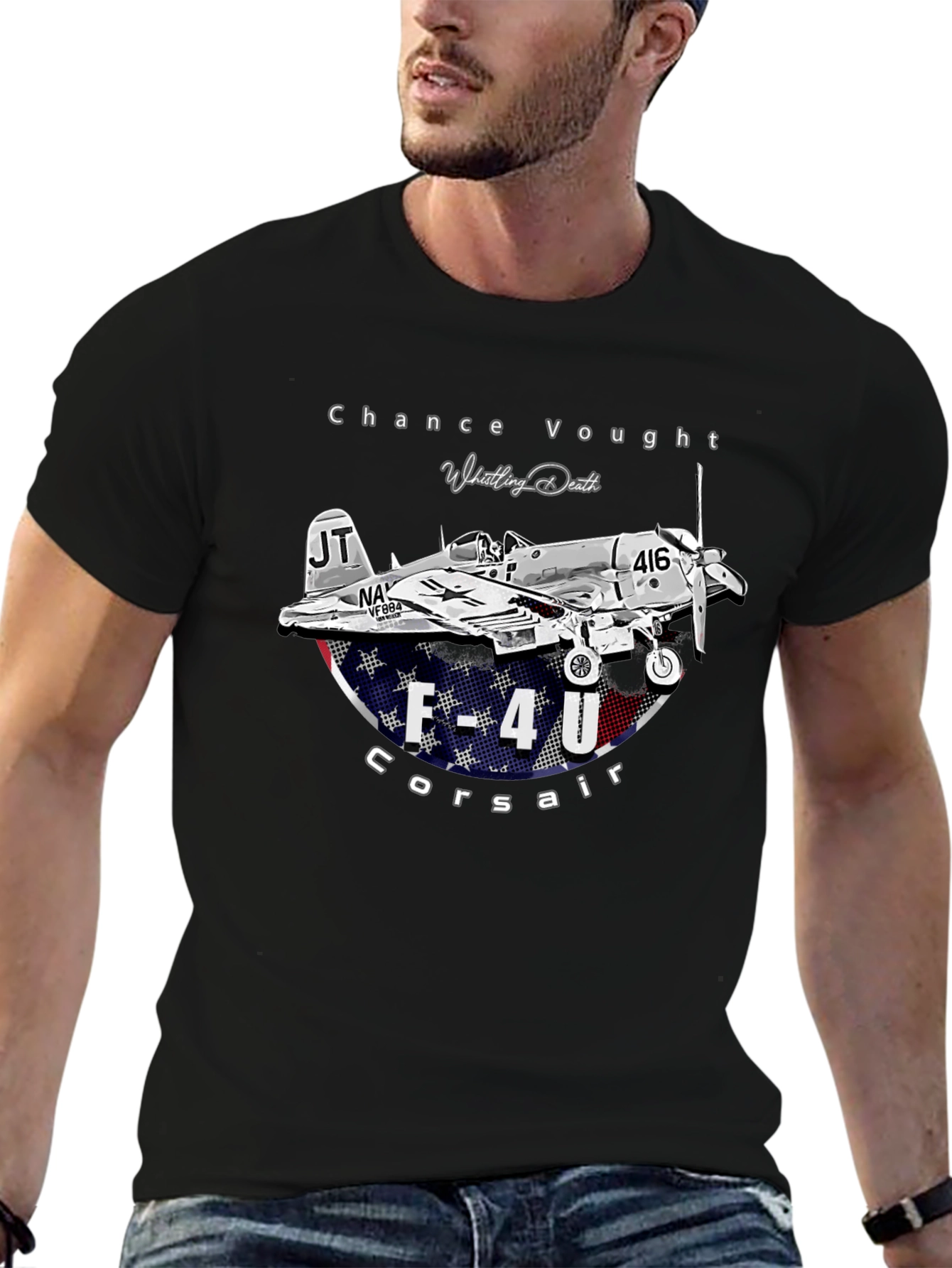 F-4U Corsair Whistling Death Graphic T-Shirt