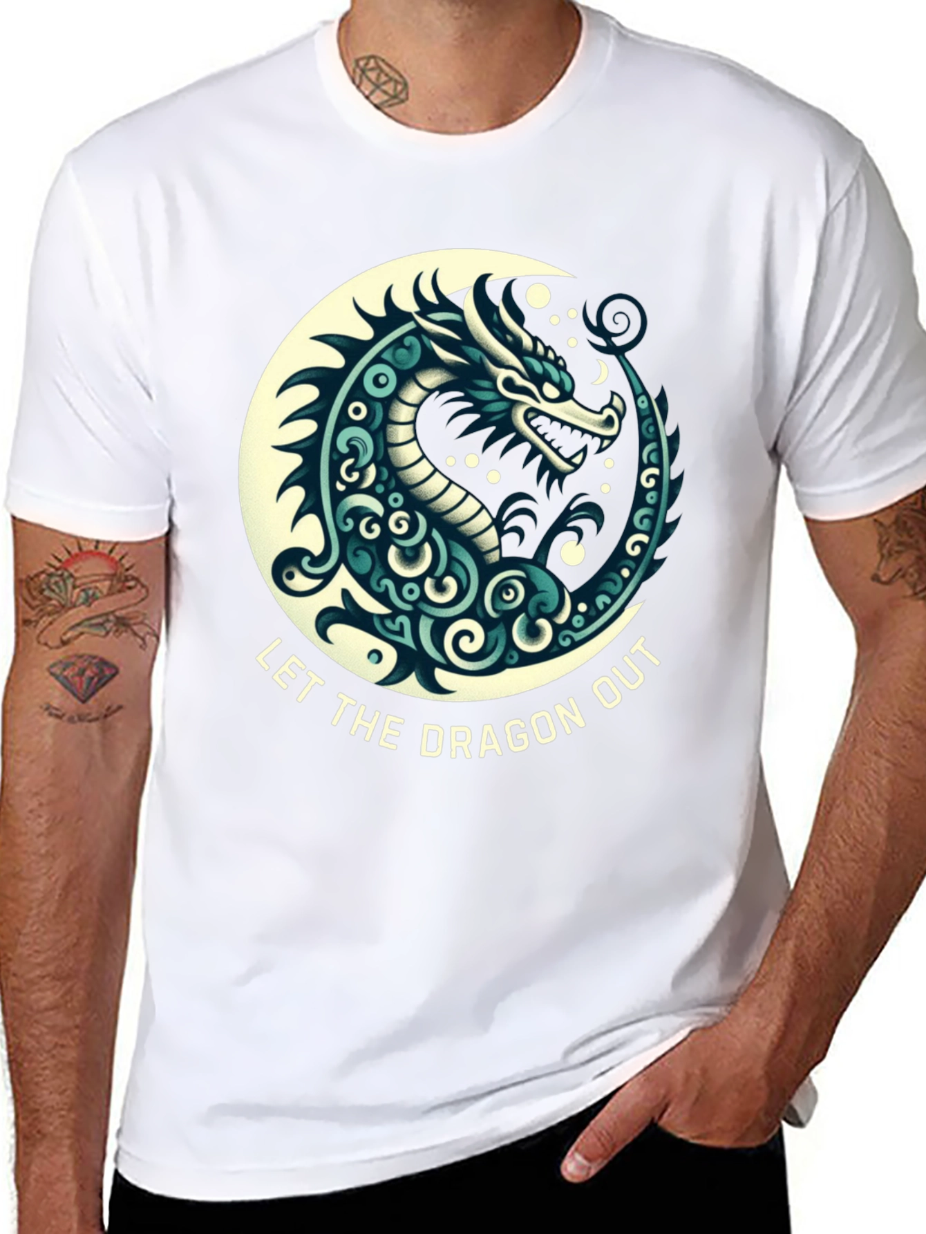Let The Dragon Out Black T-Shirt