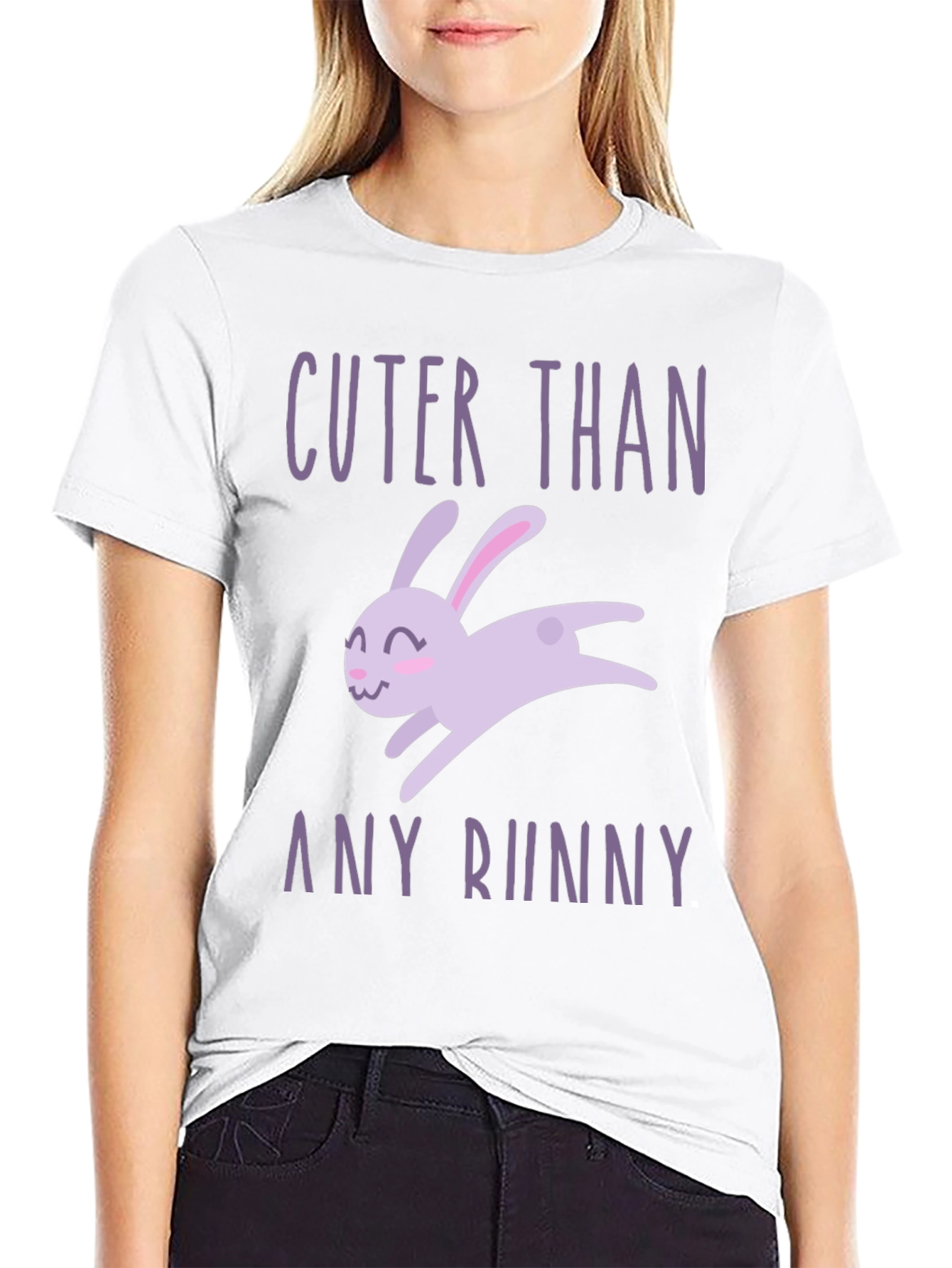 Cuter Than Any Bunny Black Graphic T-Shirt