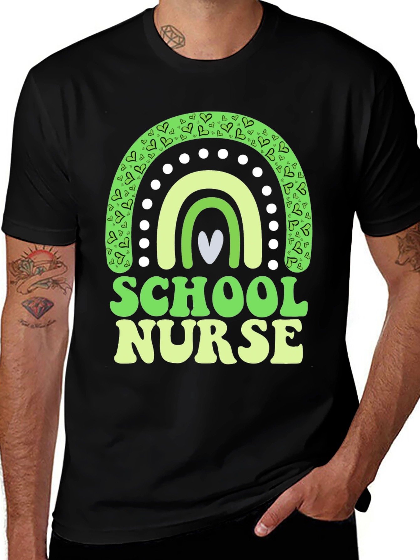 School Nurse St. Patricks Day Rainbow T-Shirt