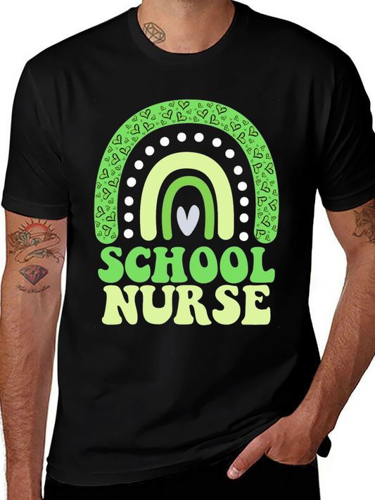 School Nurse St. Patricks Day Rainbow T-Shirt