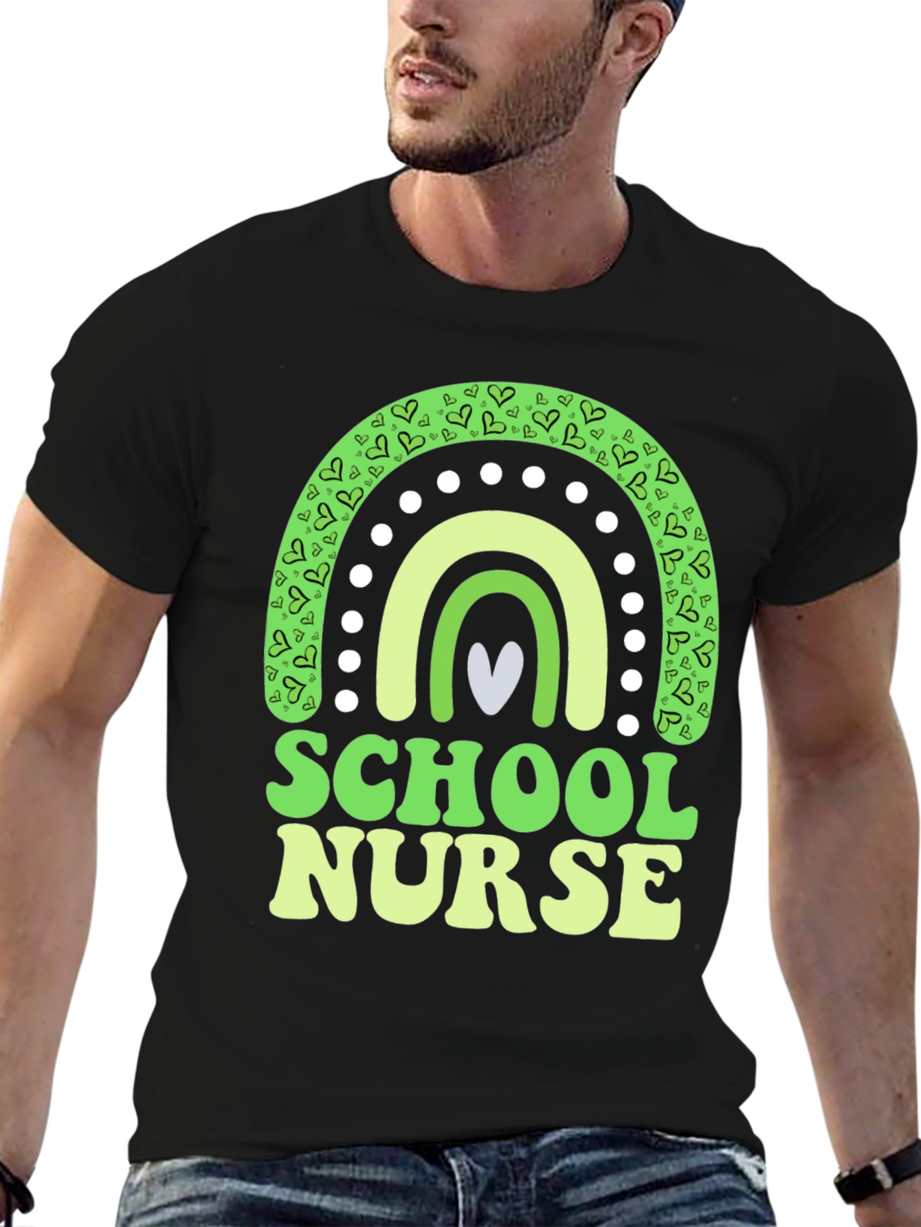 School Nurse St. Patricks Day Rainbow T-Shirt