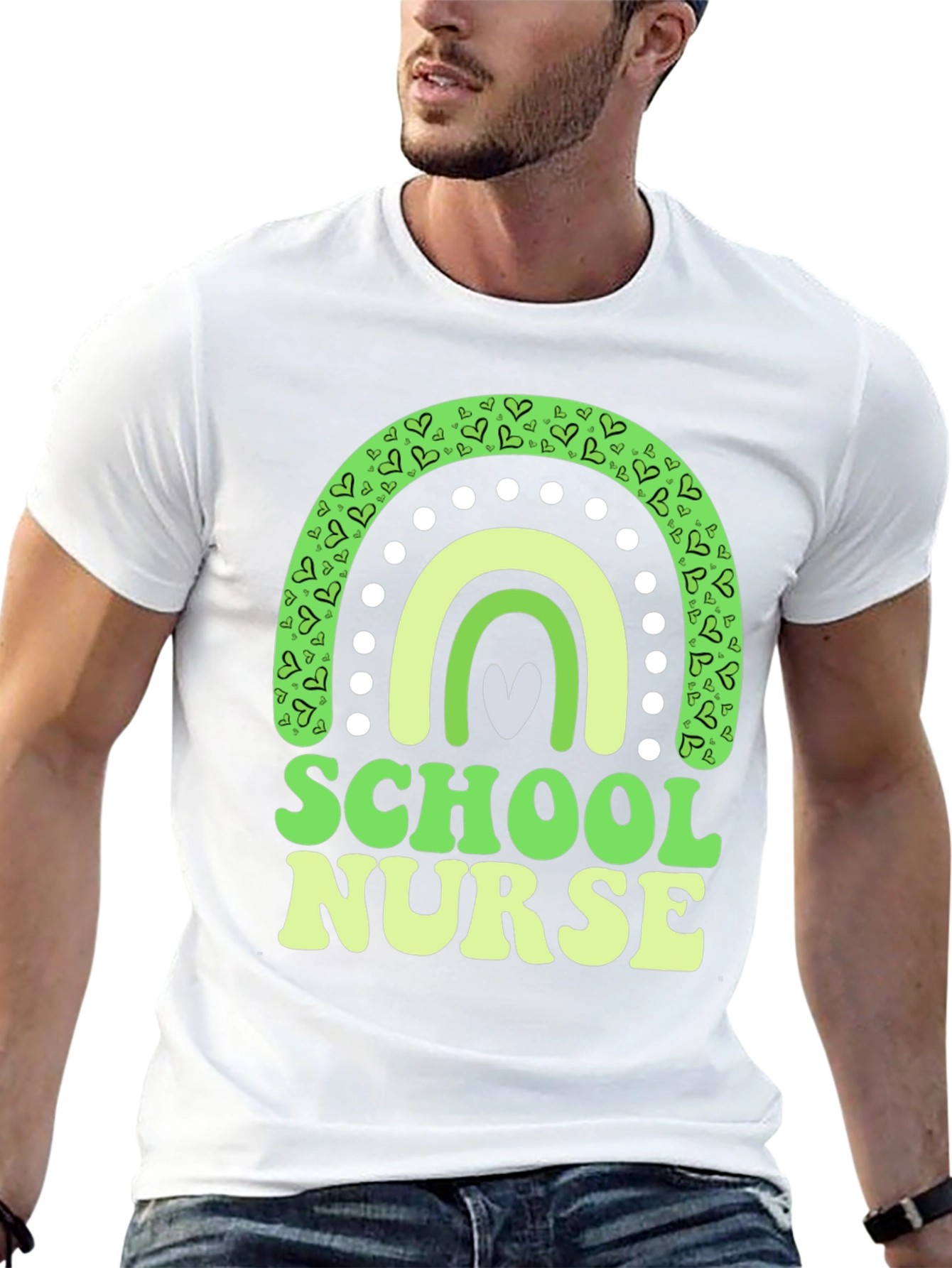 School Nurse St. Patricks Day Rainbow T-Shirt