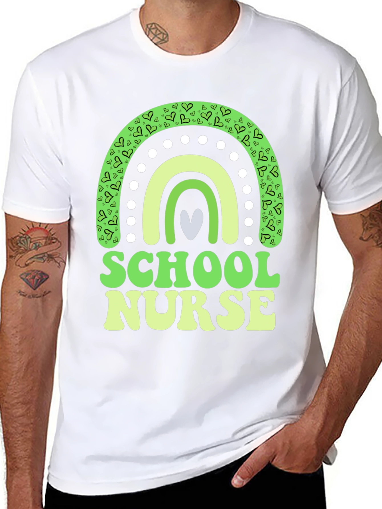 School Nurse St. Patricks Day Rainbow T-Shirt