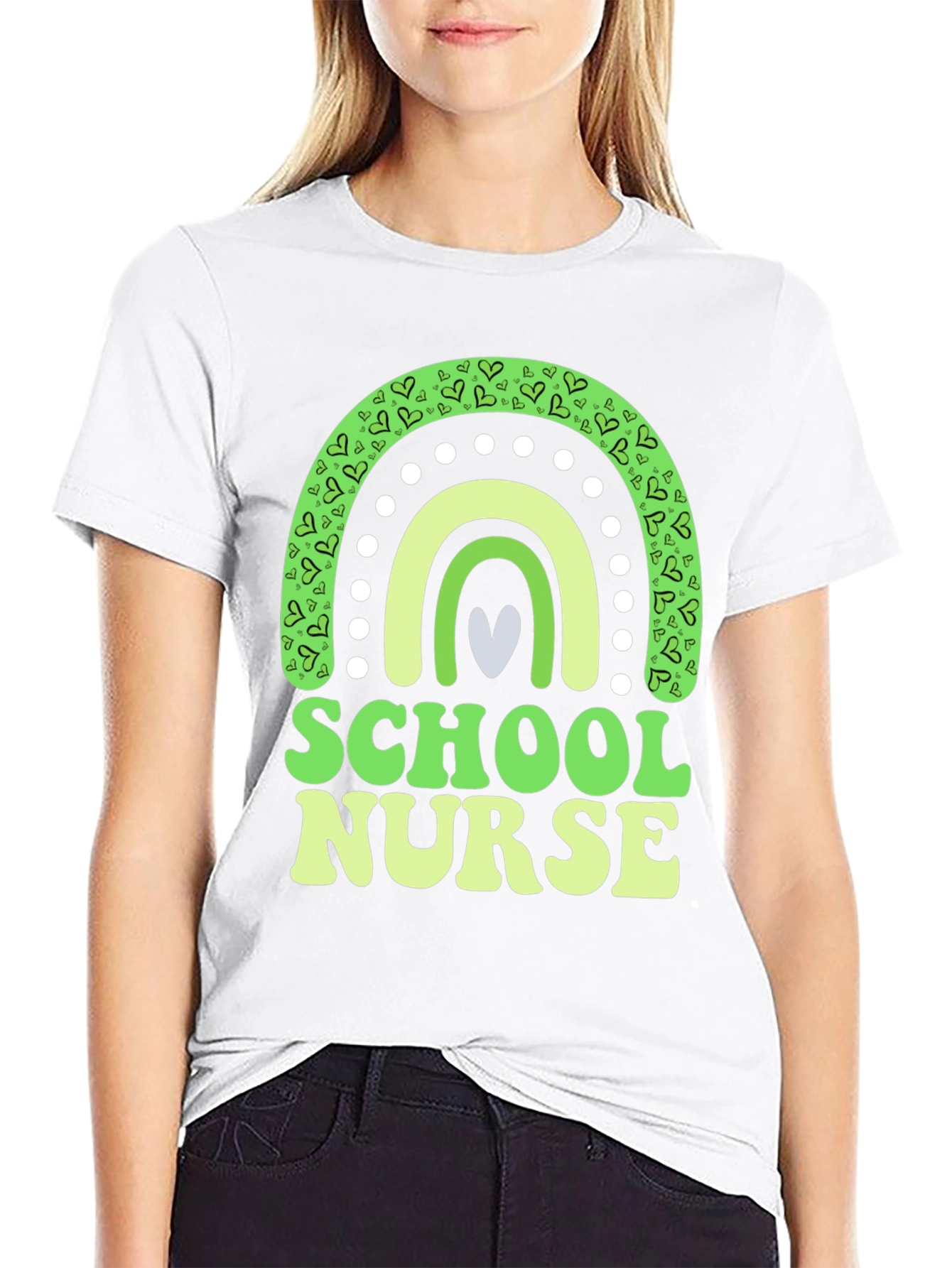 School Nurse St. Patricks Day Rainbow T-Shirt