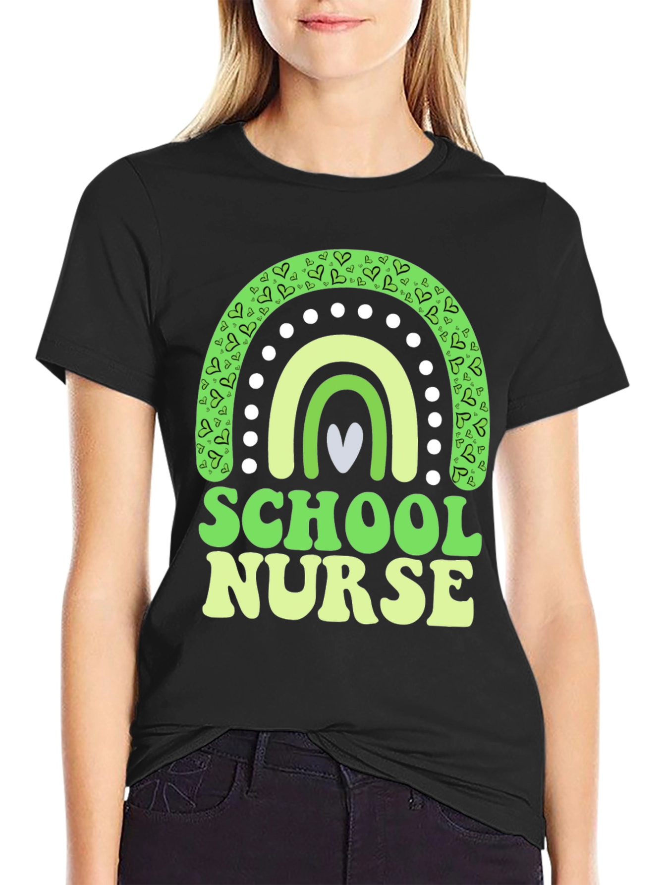 School Nurse St. Patricks Day Rainbow T-Shirt