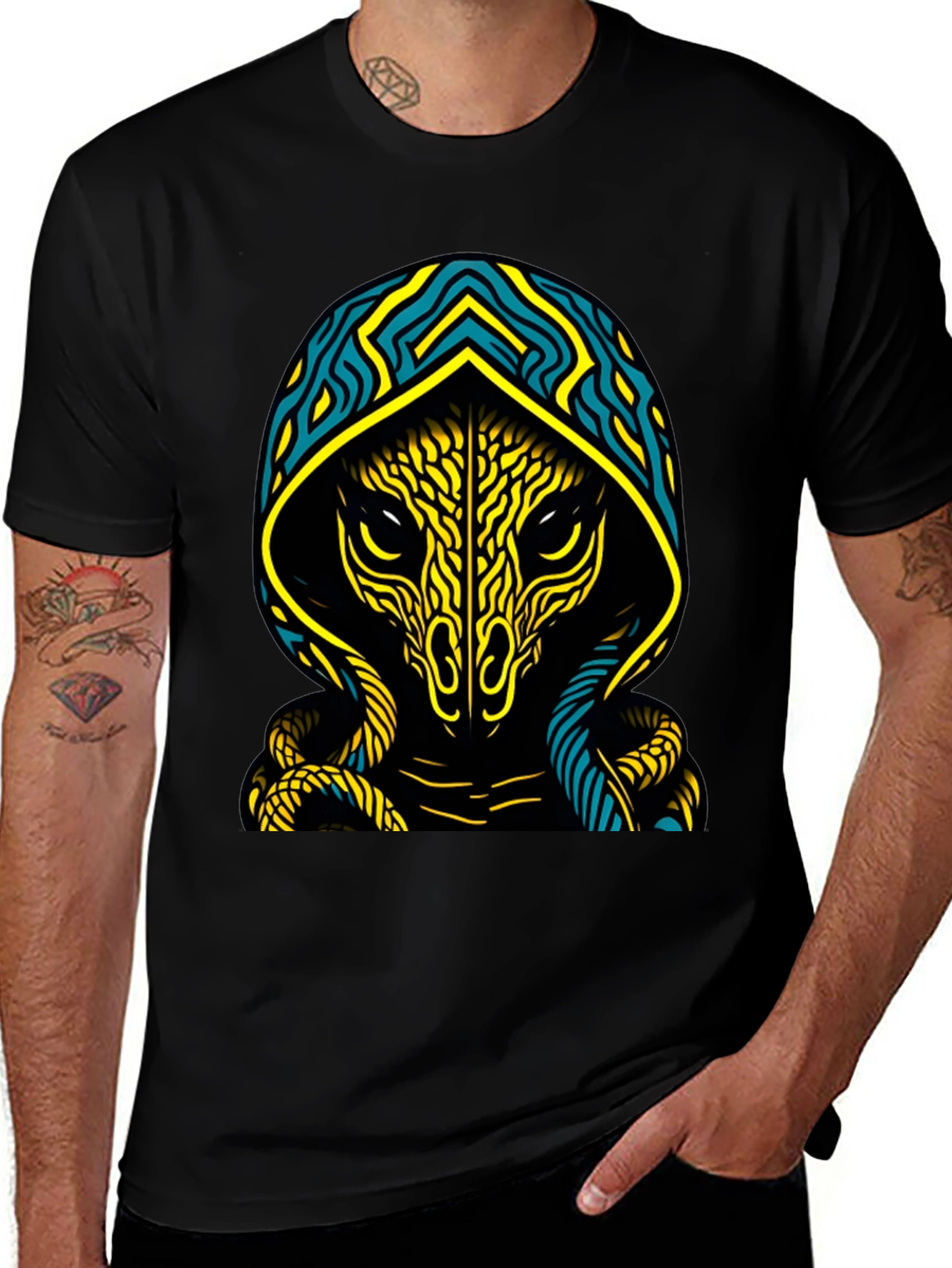 Mystic Reptile Graphic Tee - Black