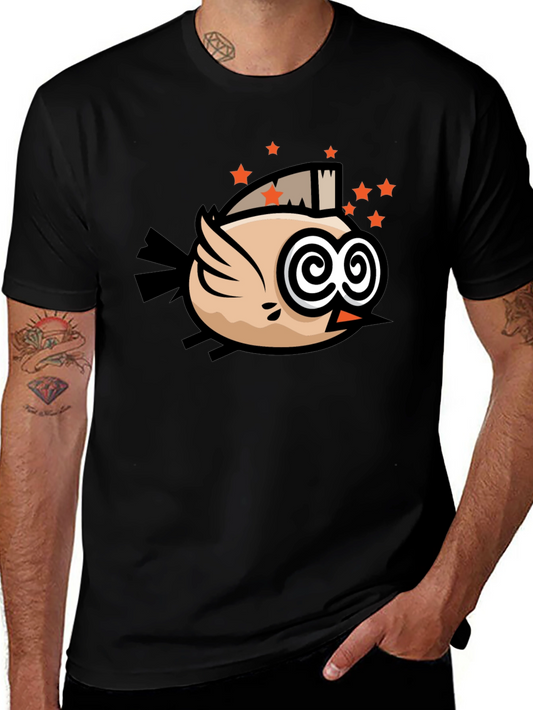 Funky Bird Graphic Black T-Shirt