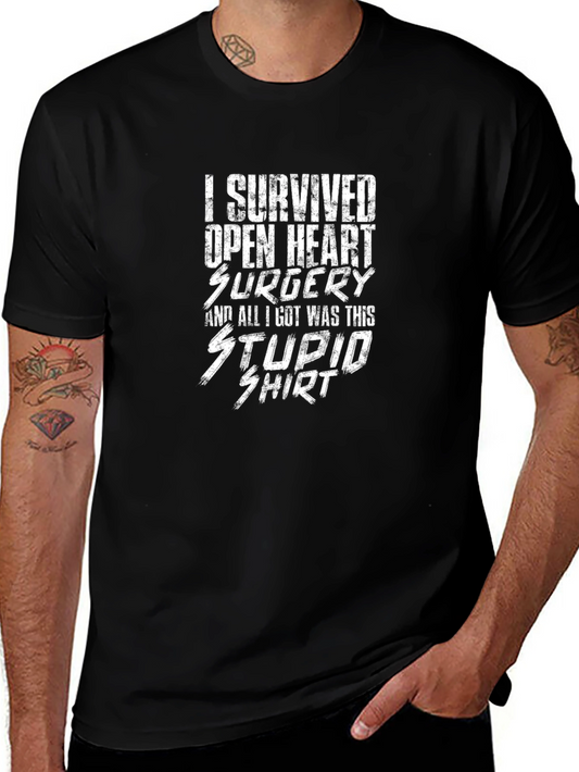 Open Heart Surgery Survivor Novelty Tee