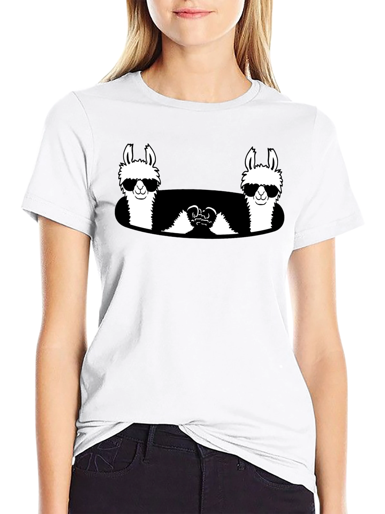 Cool Llama Crew Black T-Shirt