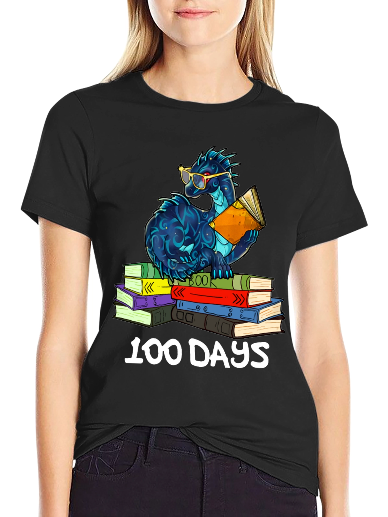 100 Days of School Dragon Reading T-Shirt