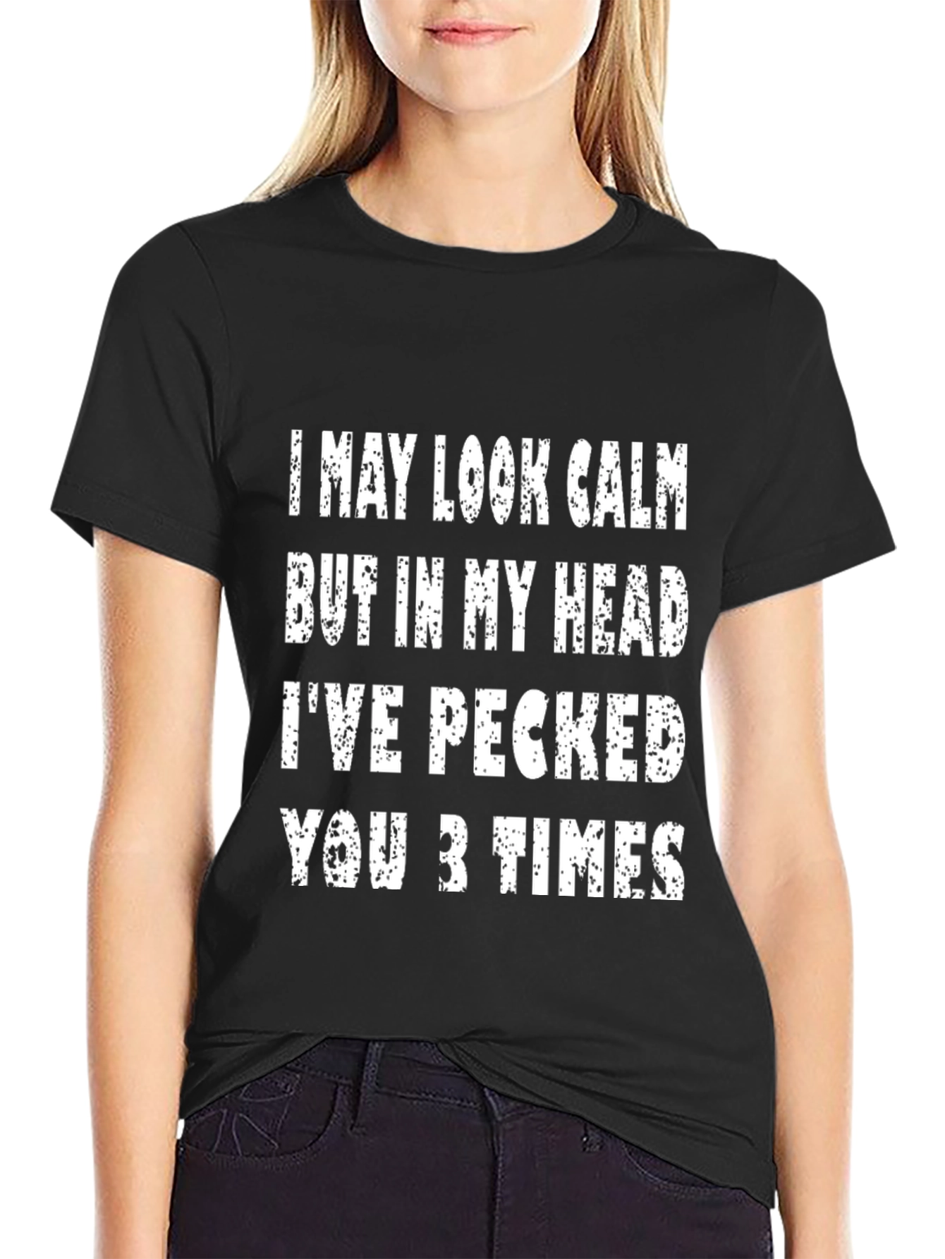 Funny I May Look Calm Graphic Tee - Black