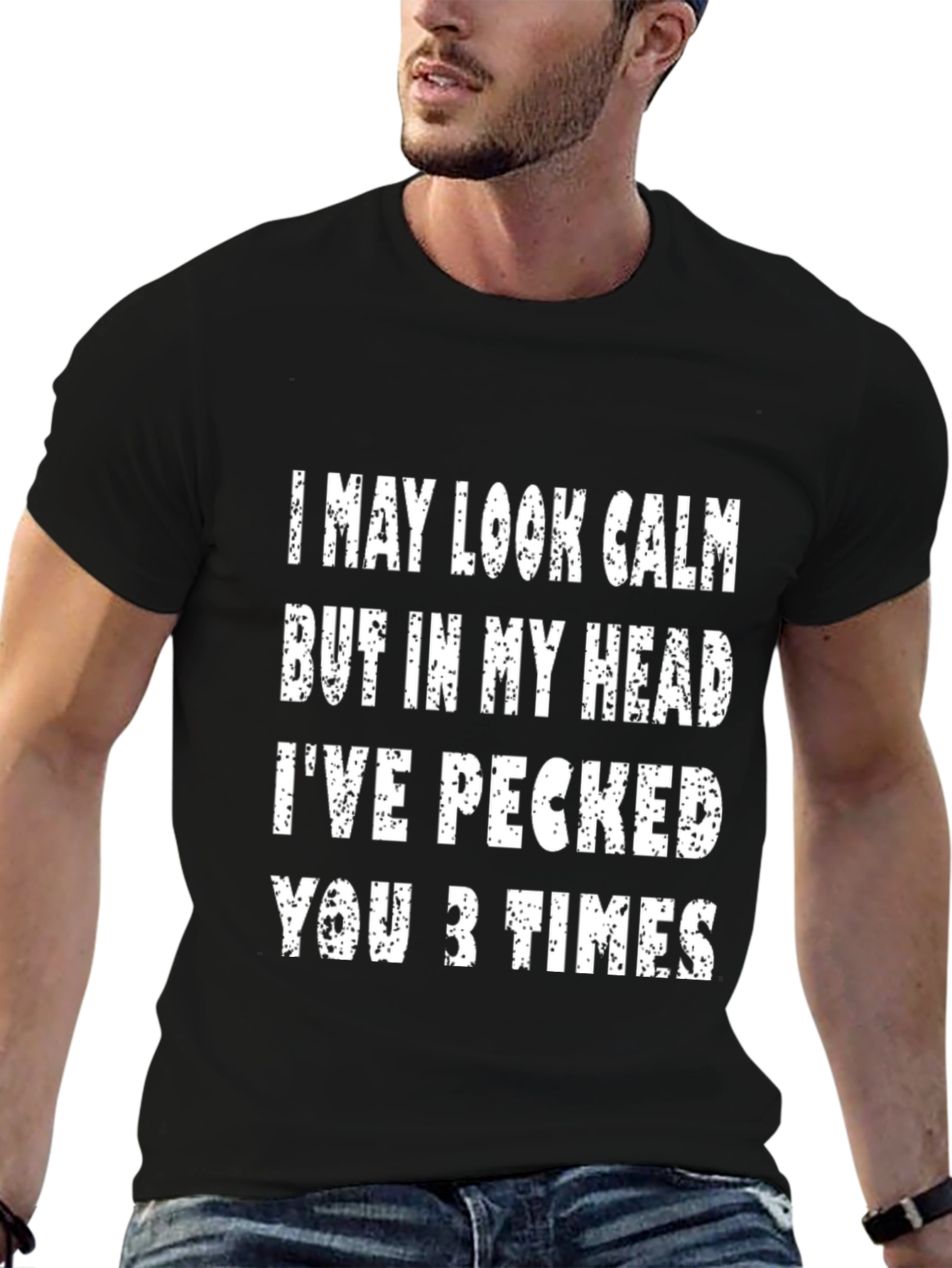 Funny I May Look Calm Graphic Tee - Black