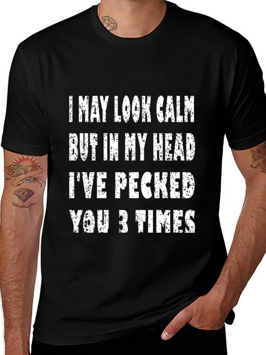 Funny I May Look Calm Graphic Tee - Black