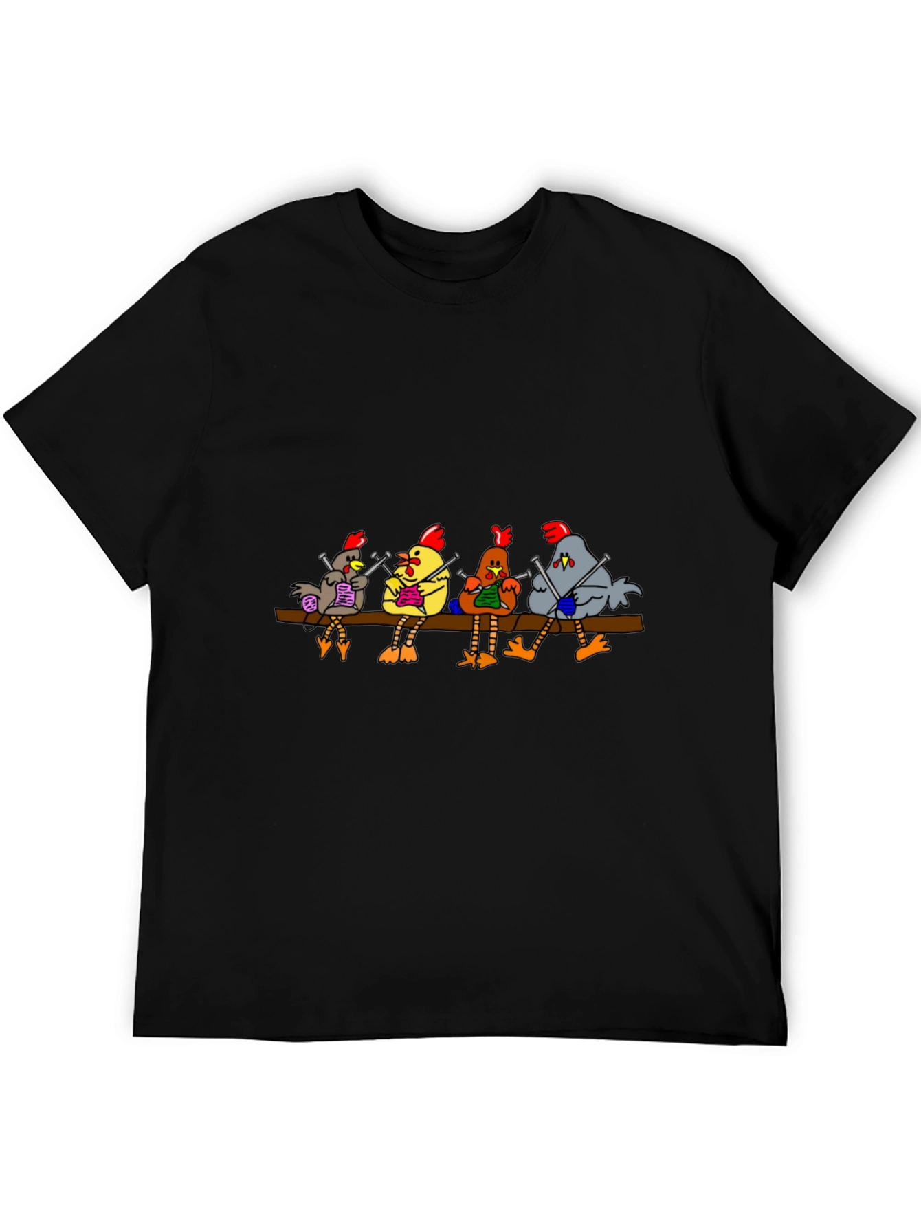 Knitting Chickens T-Shirt - Funny Novelty Tee