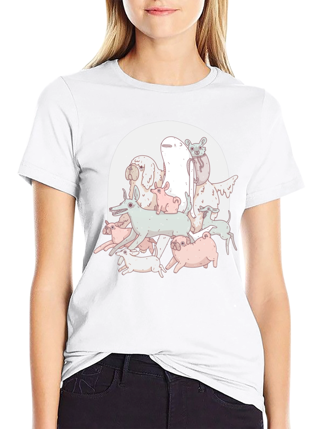 Dog Pile Graphic Tee - Black Unisex