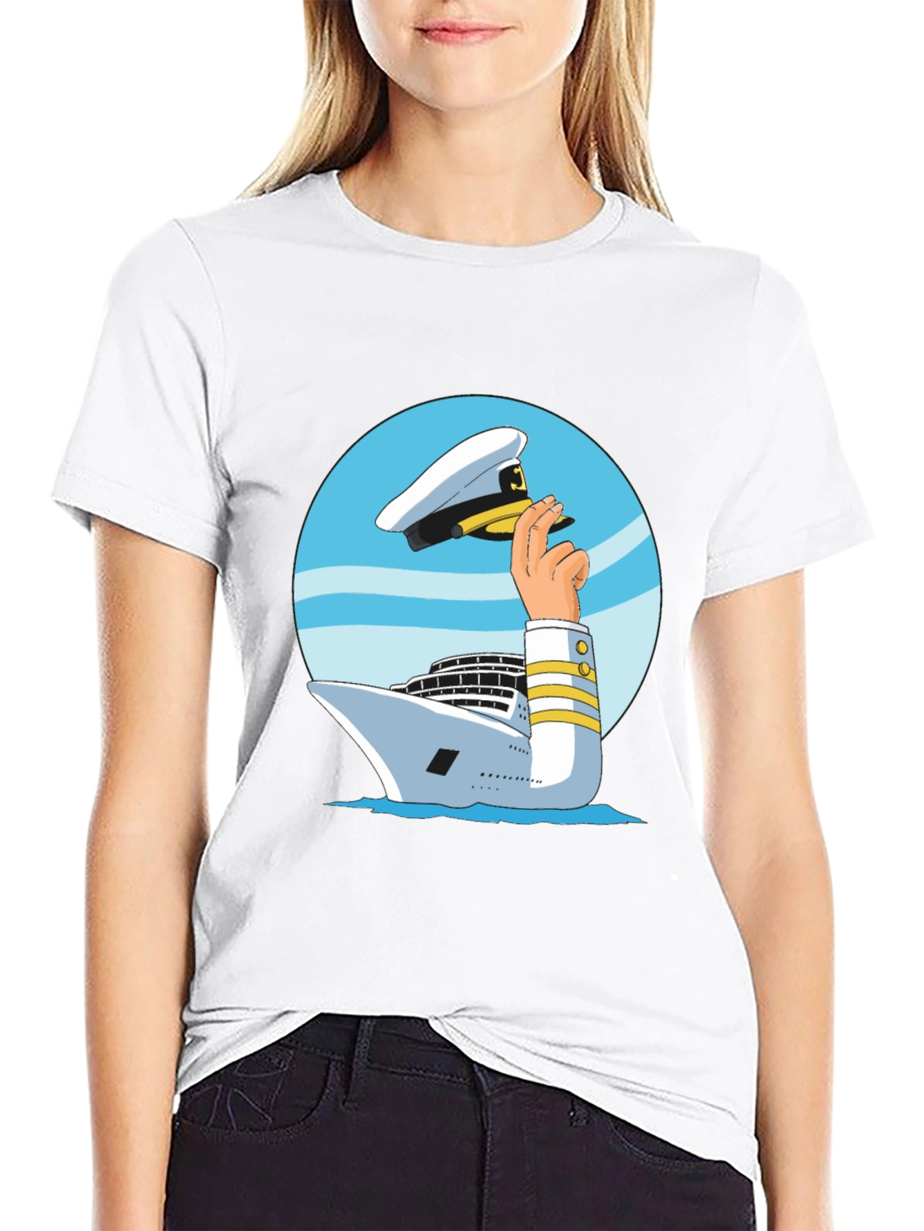Nautical Captain T-Shirt - Cruise Ship Hat Design