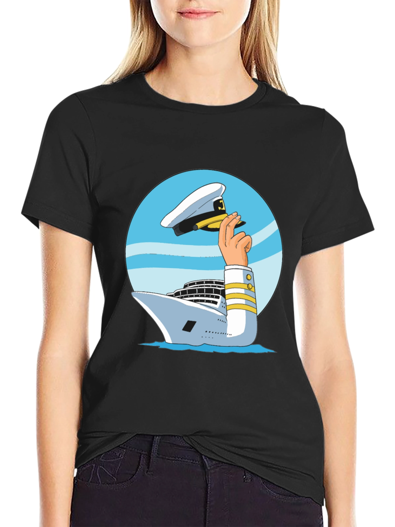 Nautical Captain T-Shirt - Cruise Ship Hat Design