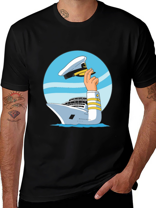 Nautical Captain T-Shirt - Cruise Ship Hat Design