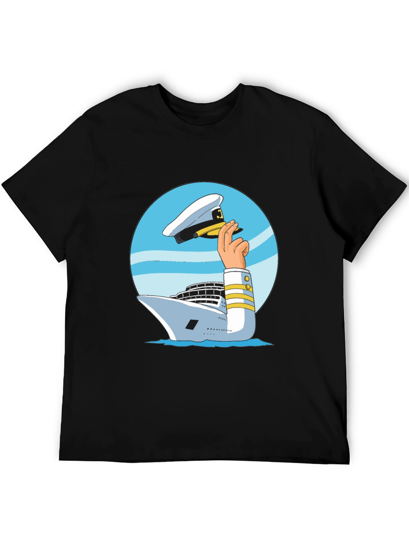 Nautical Captain T-Shirt - Cruise Ship Hat Design