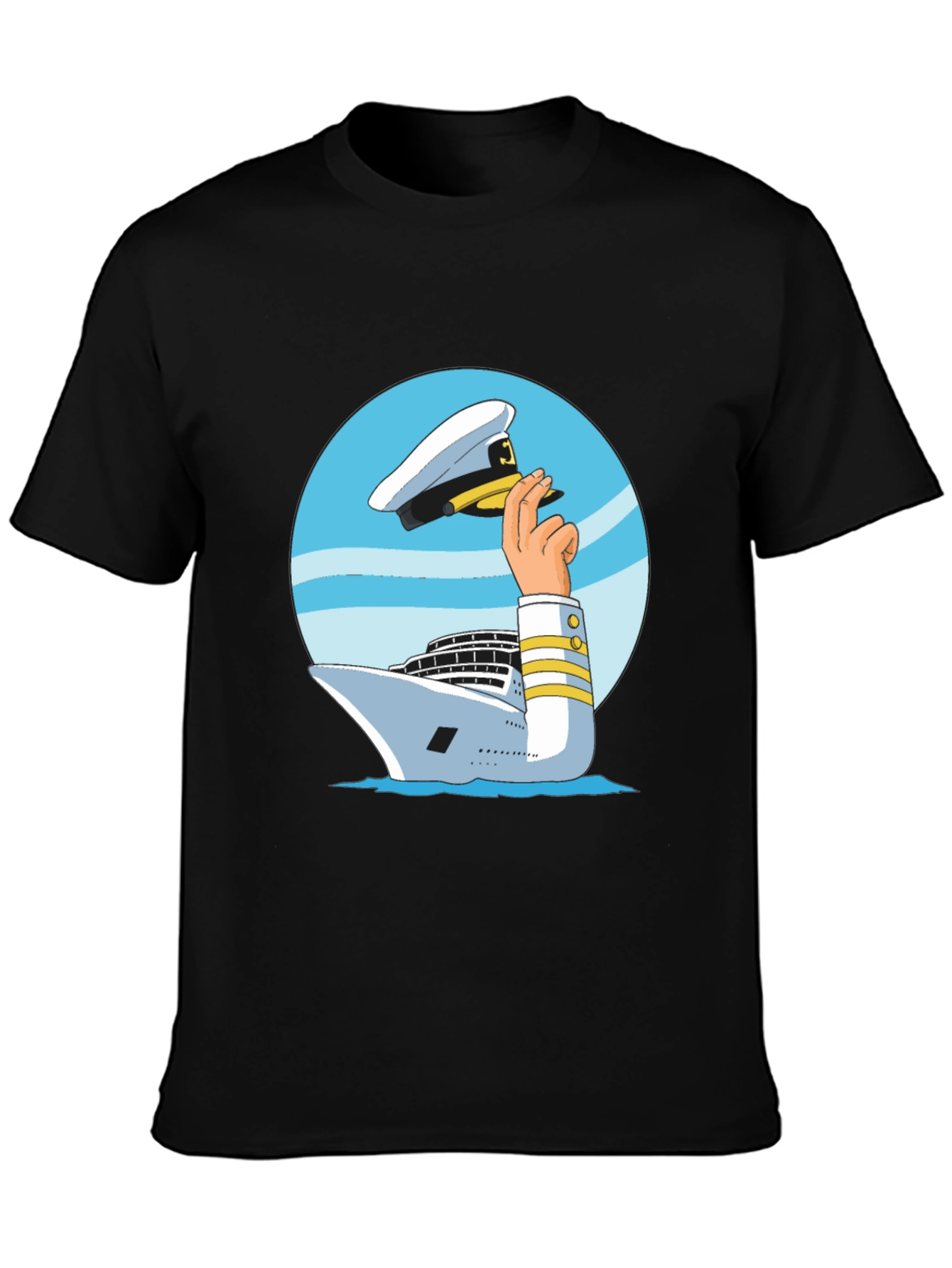 Nautical Captain T-Shirt - Cruise Ship Hat Design