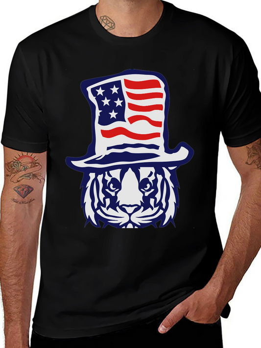 Patriotic Tiger Graphic T-Shirt
