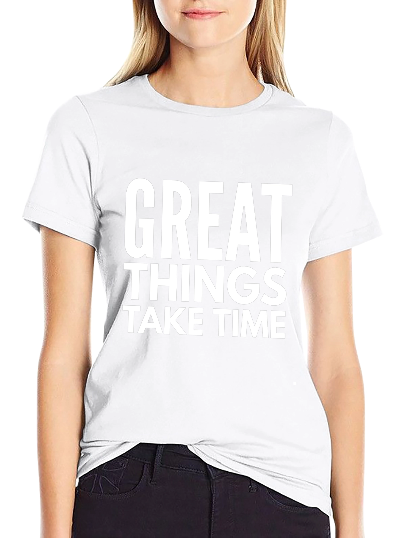 Great Things Take Time Graphic Tee - Black