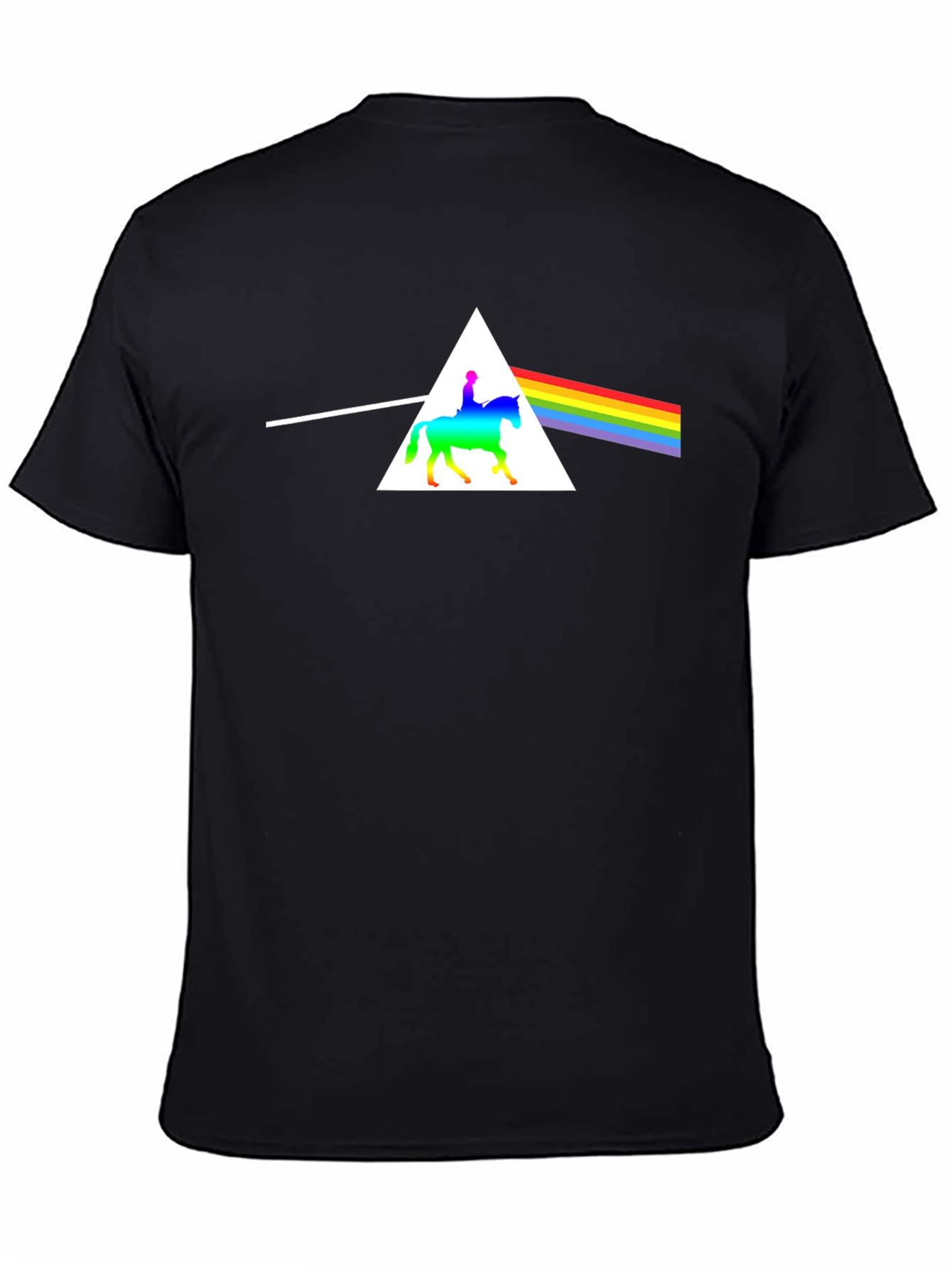 Rainbow Horse Rider Triangle T-Shirt