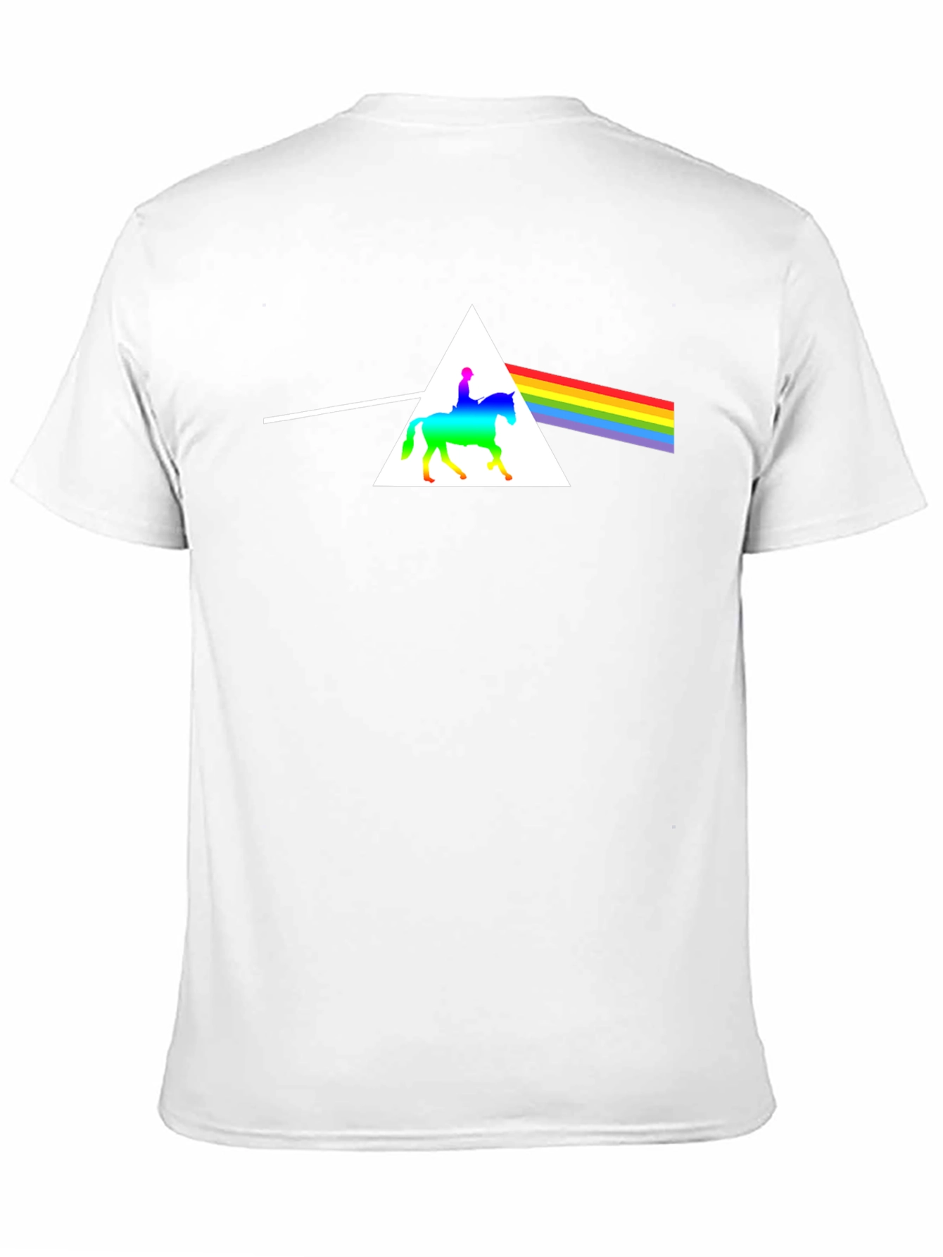 Rainbow Horse Rider Triangle T-Shirt