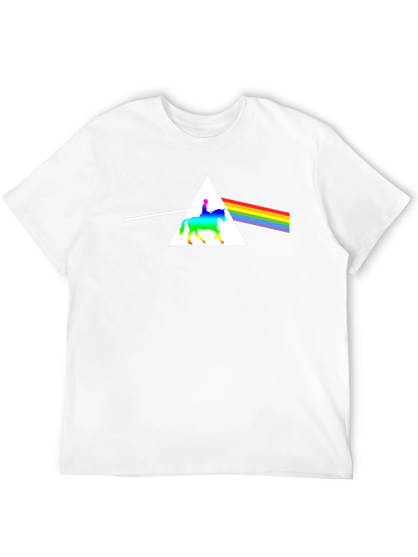 Rainbow Horse Rider Triangle T-Shirt