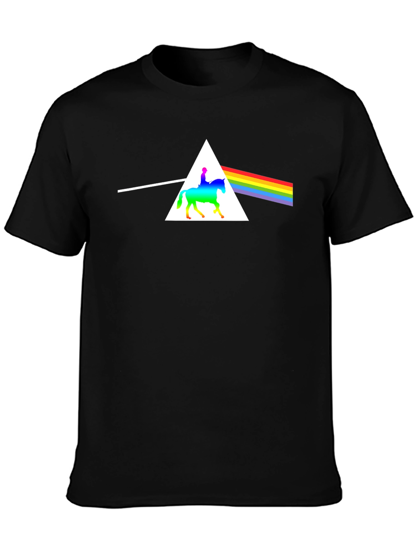 Rainbow Horse Rider Triangle T-Shirt