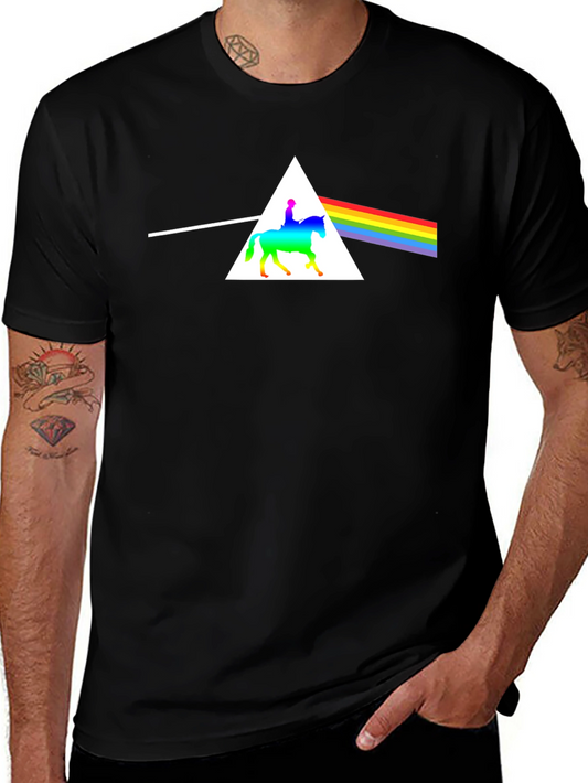 Rainbow Horse Rider Triangle T-Shirt