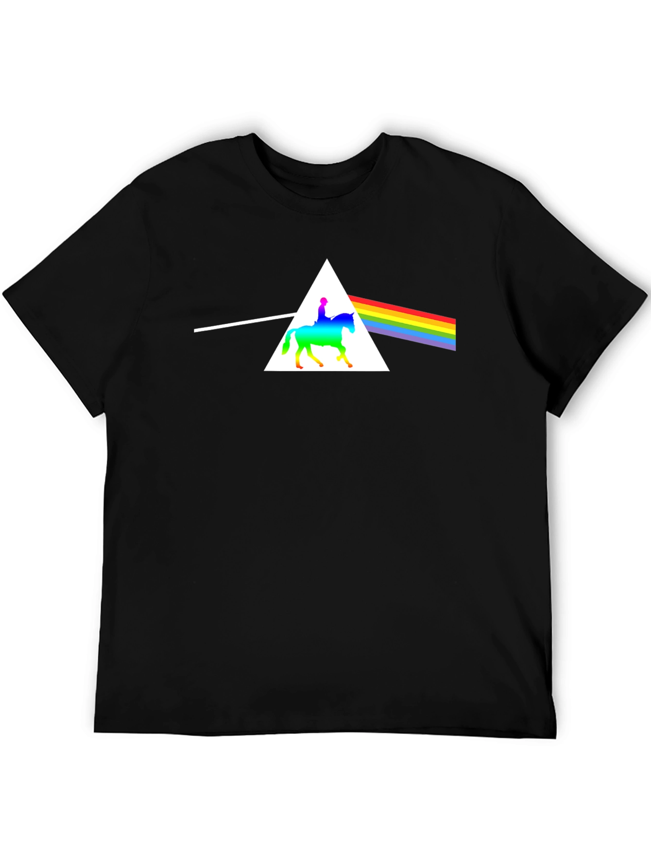 Rainbow Horse Rider Triangle T-Shirt