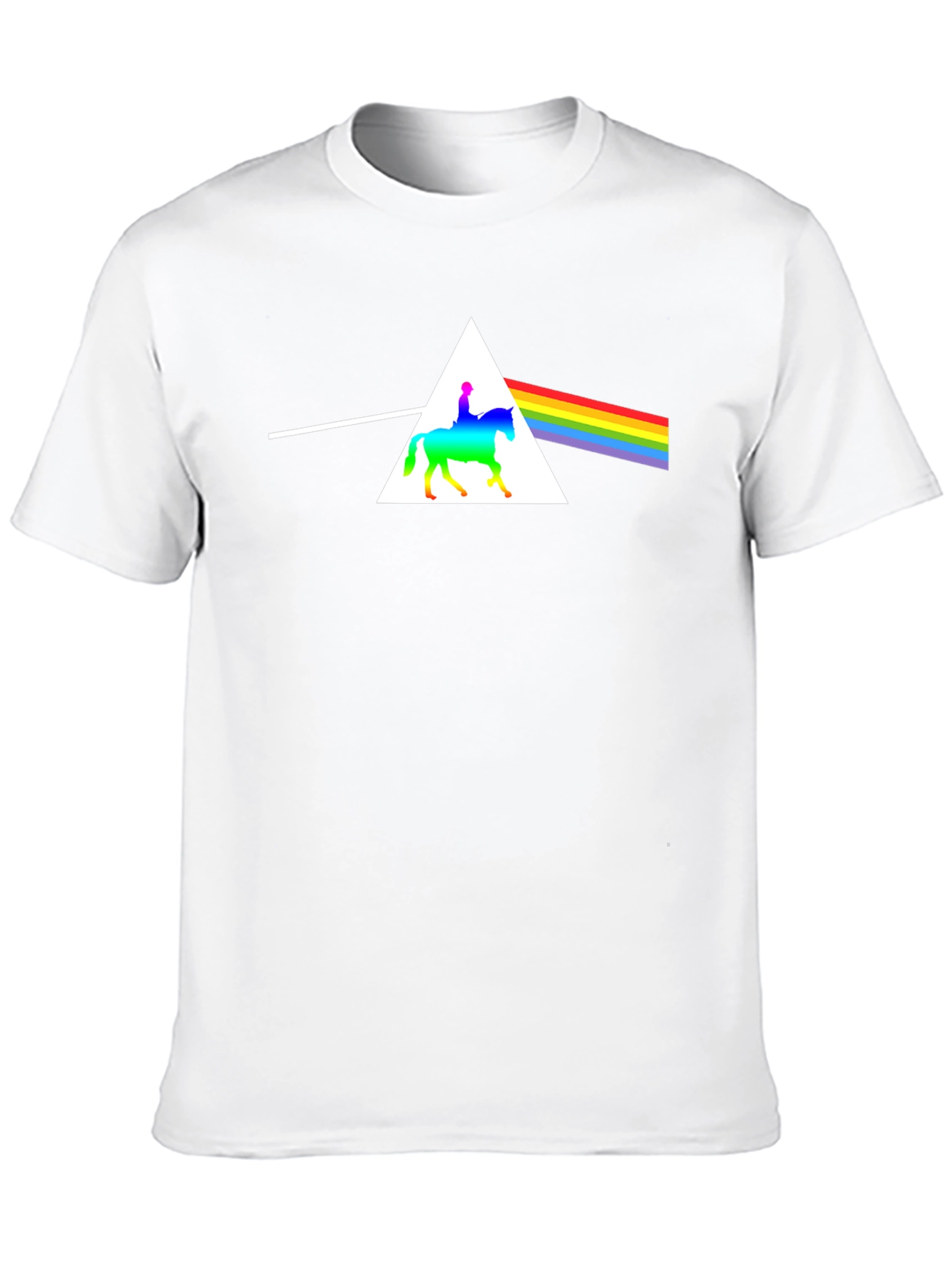 Rainbow Horse Rider Triangle T-Shirt