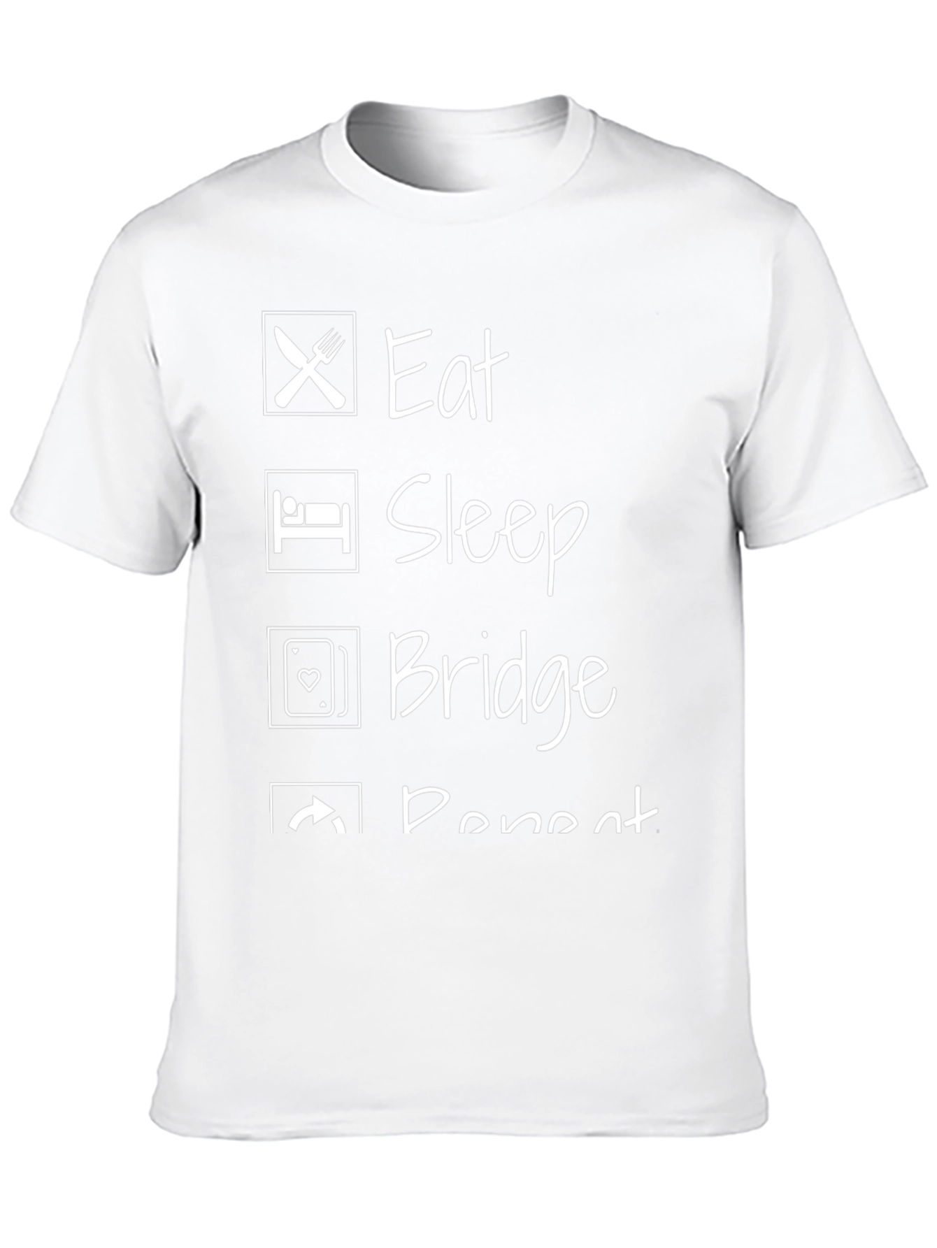 Eat Sleep Bridge Repeat Black Graphic T-Shirt