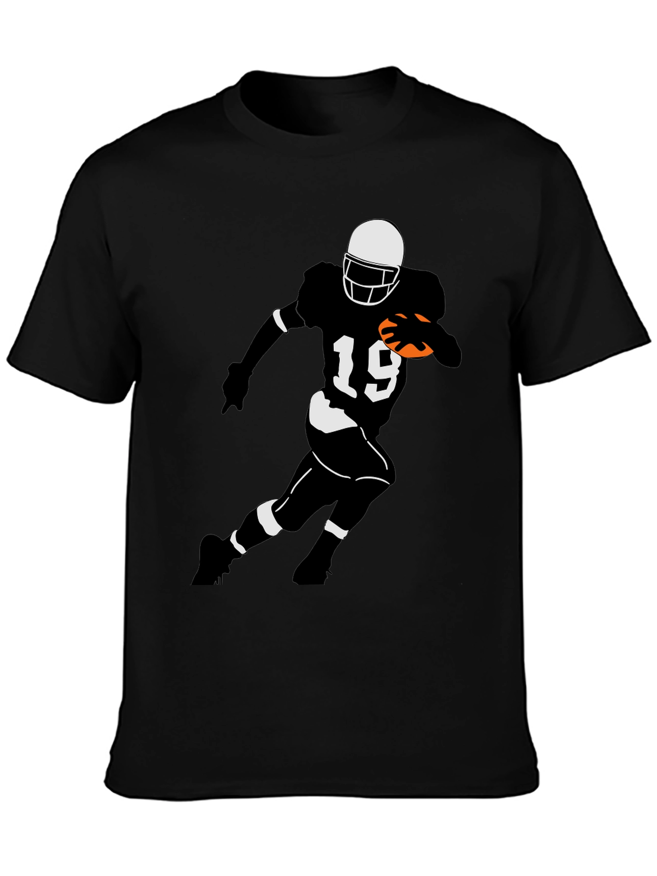 Football Player Graphic Tee - Black