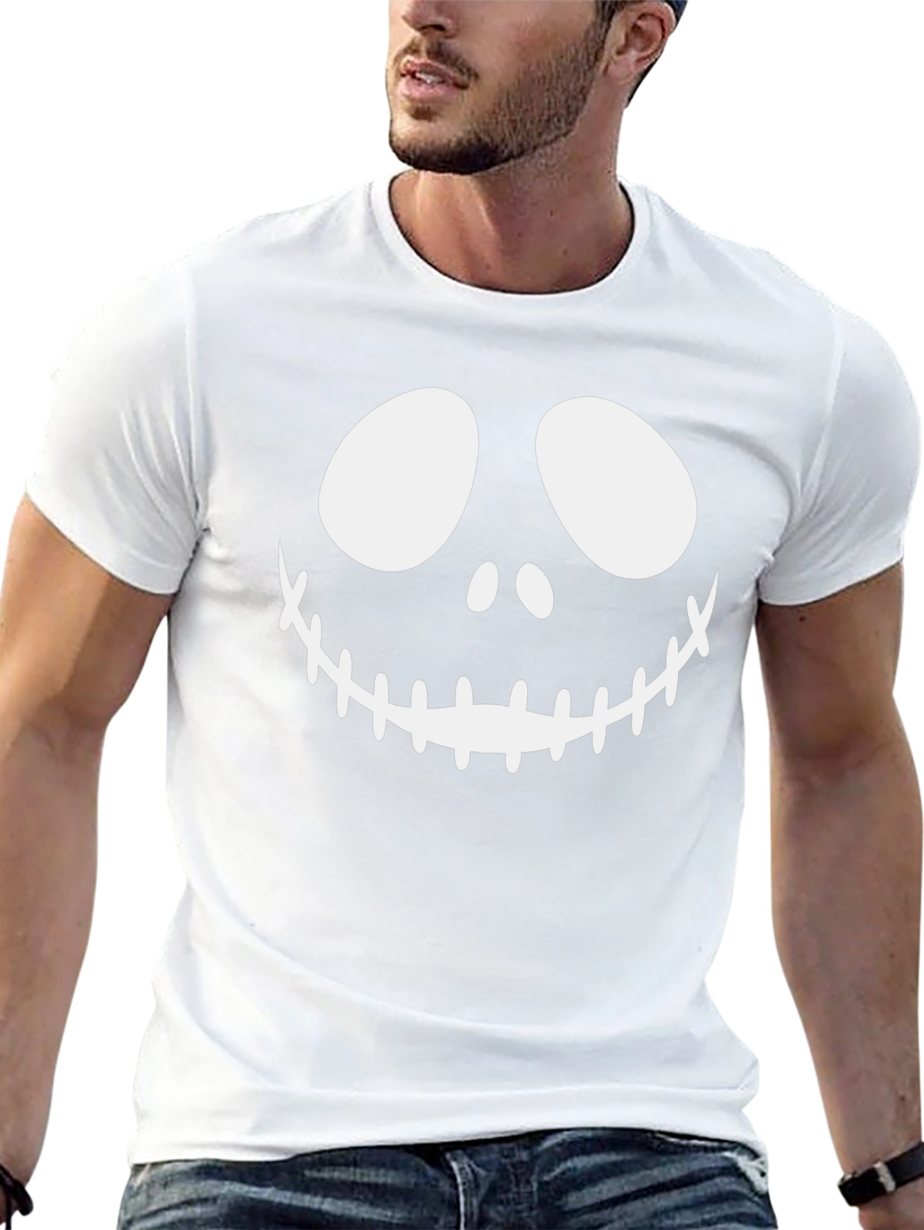 Jack Skellington Face Graphic Tee - Halloween T-Shirt