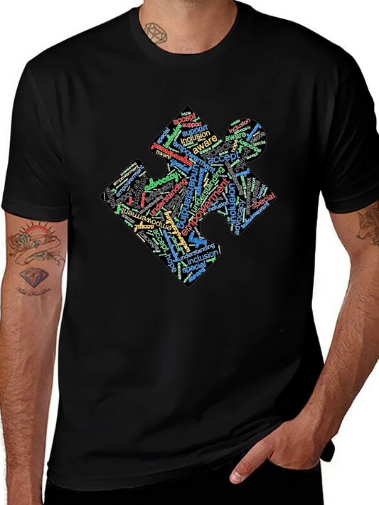 Inclusion Puzzle Piece Word Art T-Shirt