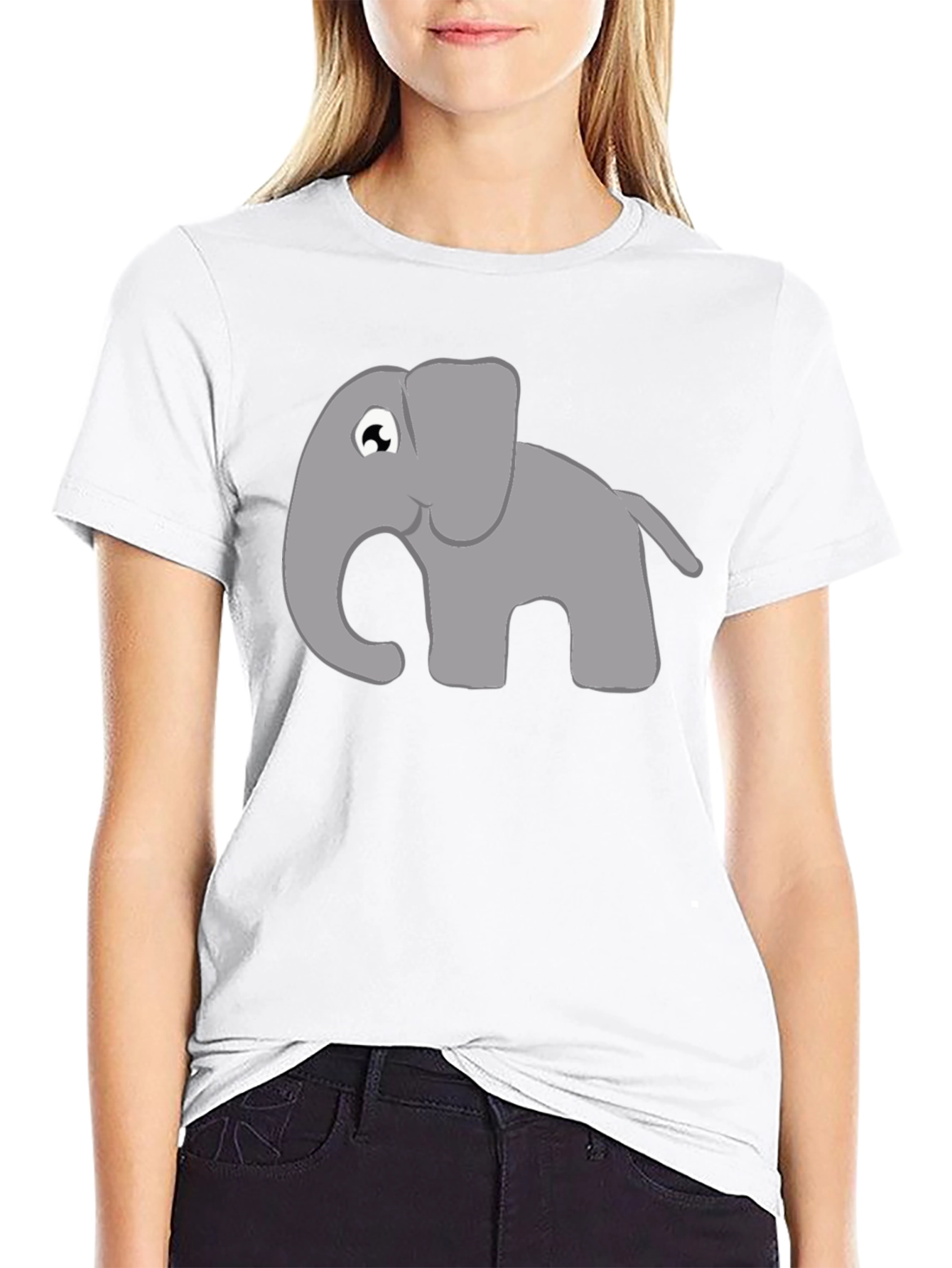 Elephant Graphic Tee - Black Cotton T-Shirt