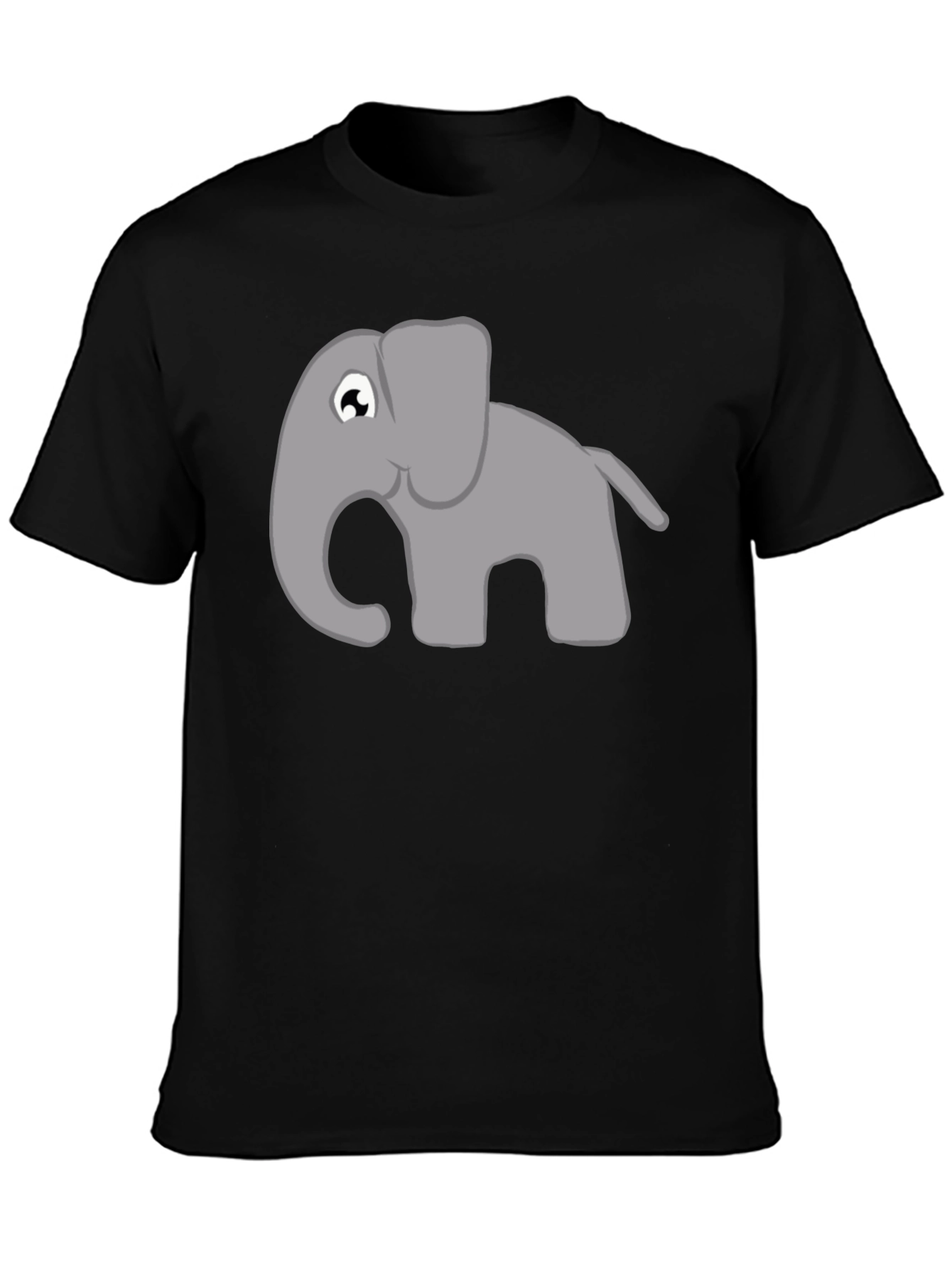 Elephant Graphic Tee - Black Cotton T-Shirt