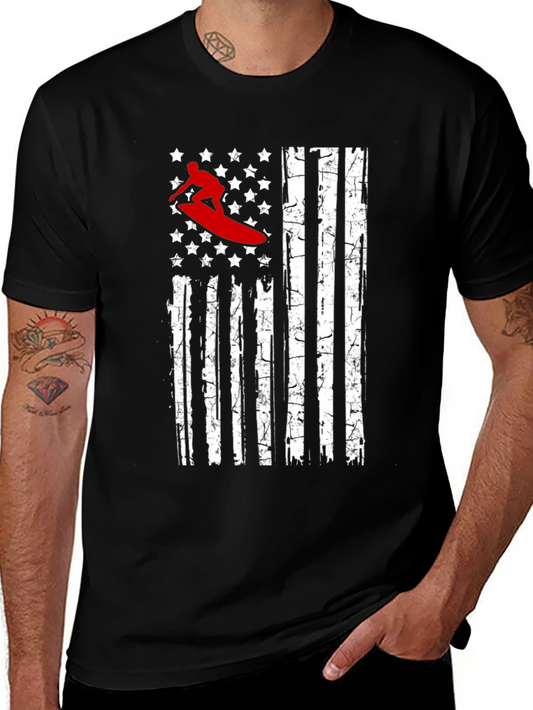 Surfer USA Flag Graphic T-Shirt