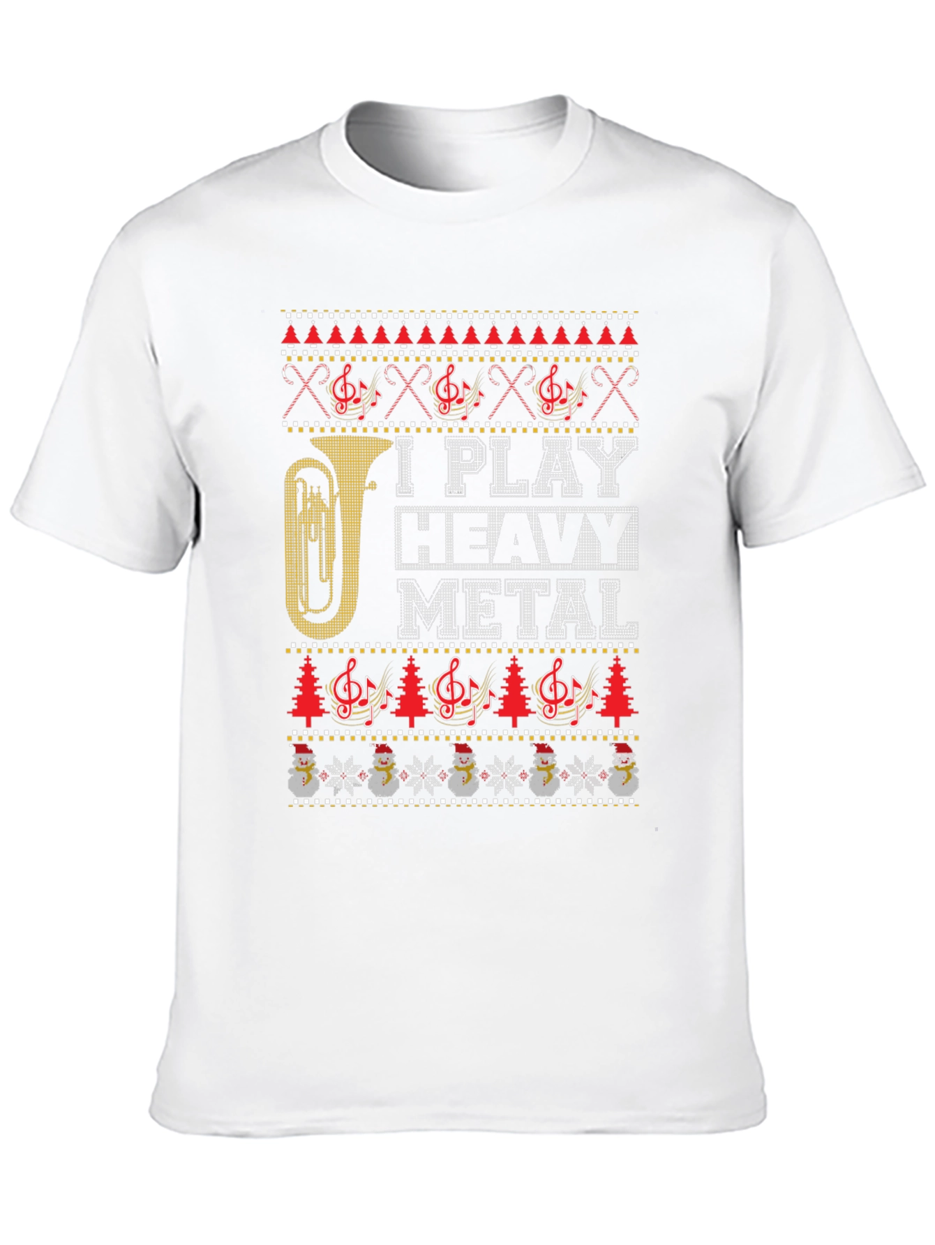 I Play Heavy Metal Ugly Christmas Sweater Style T-Shirt
