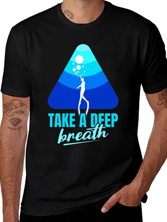 Diver Graphic Black T-Shirt - Take a Deep Breath