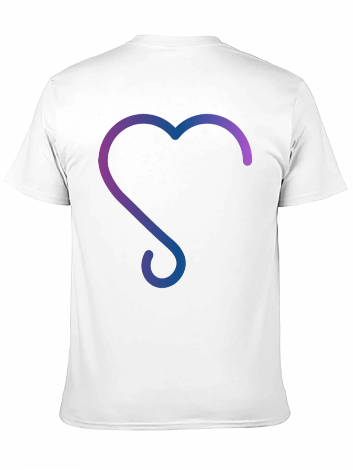 Gradient Heart Design Black T-Shirt