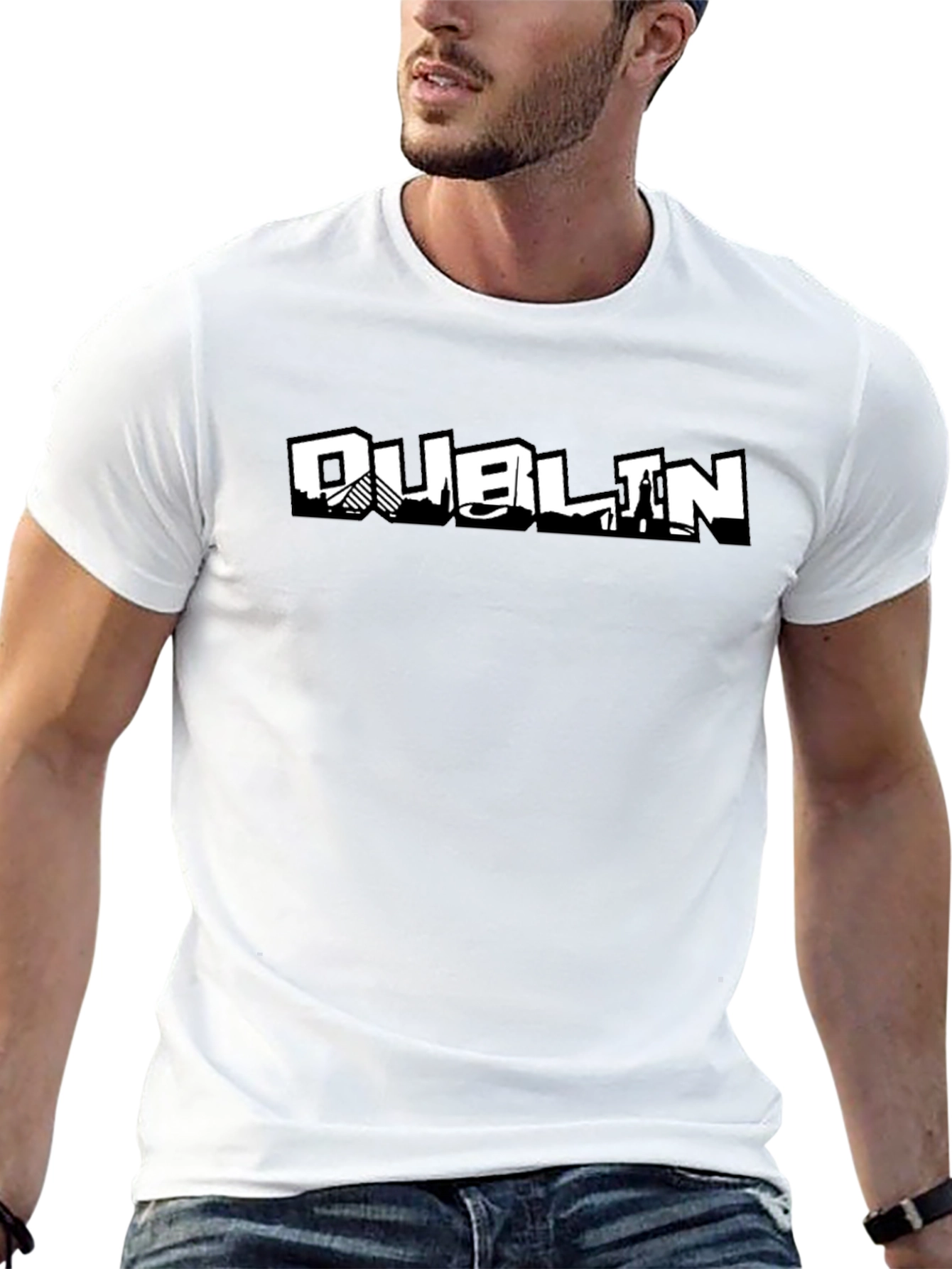 Dublin Cityscape Black Graphic T-Shirt