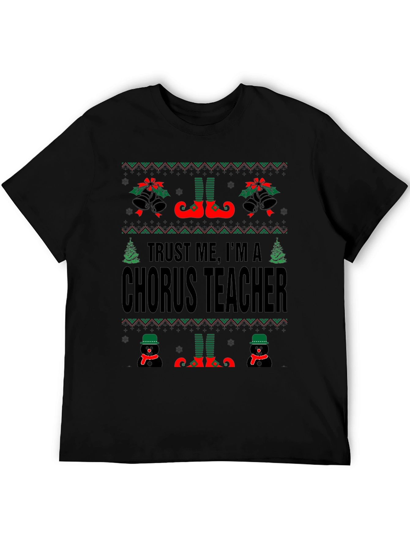 Chorus Teacher Christmas T-Shirt - Ugly Sweater Style