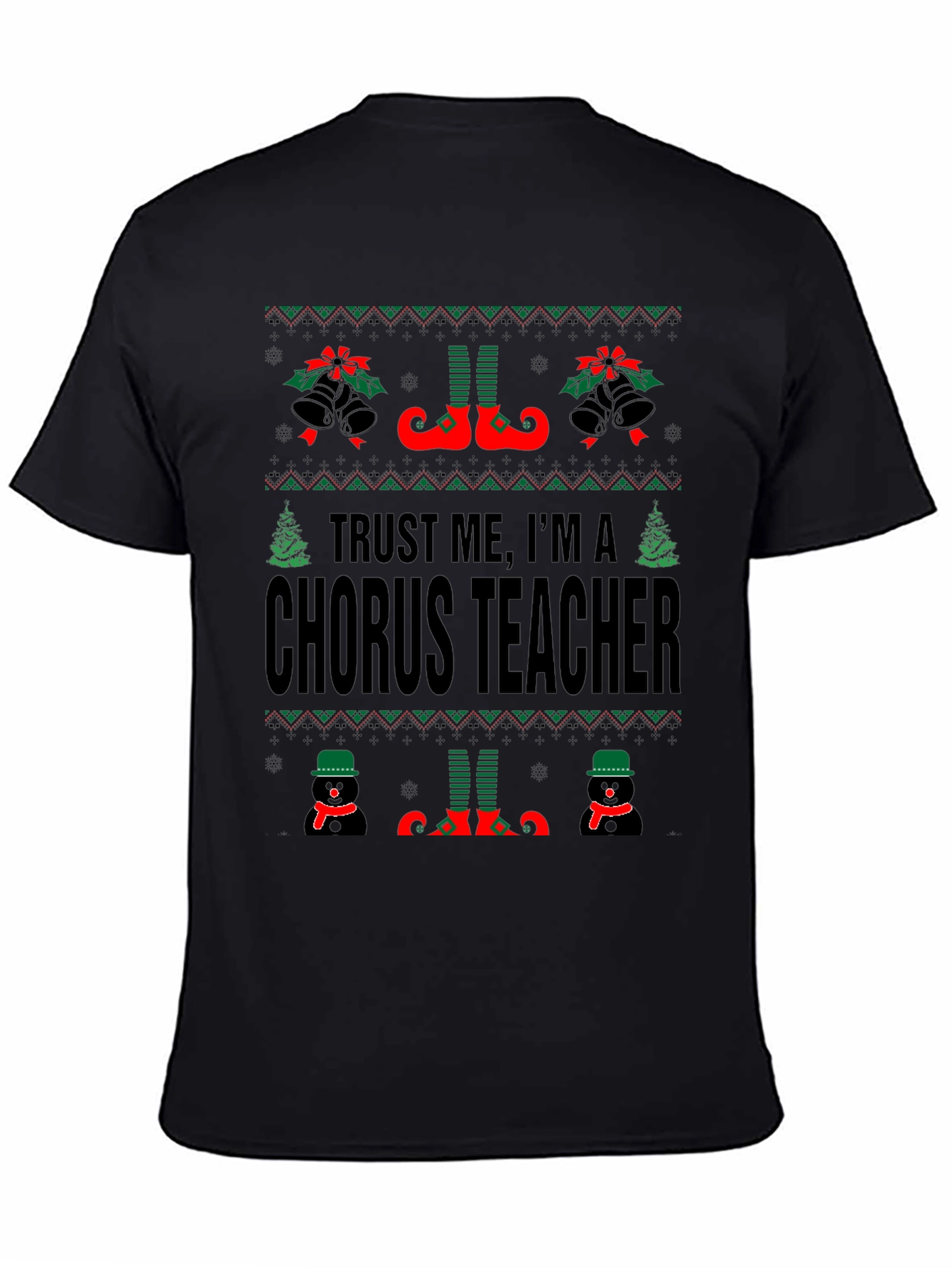 Chorus Teacher Christmas T-Shirt - Ugly Sweater Style
